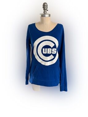 Pink Victoria’s Secret Chicago Cubs Blue Sweatshirt Kangaroo Pockets. Size M